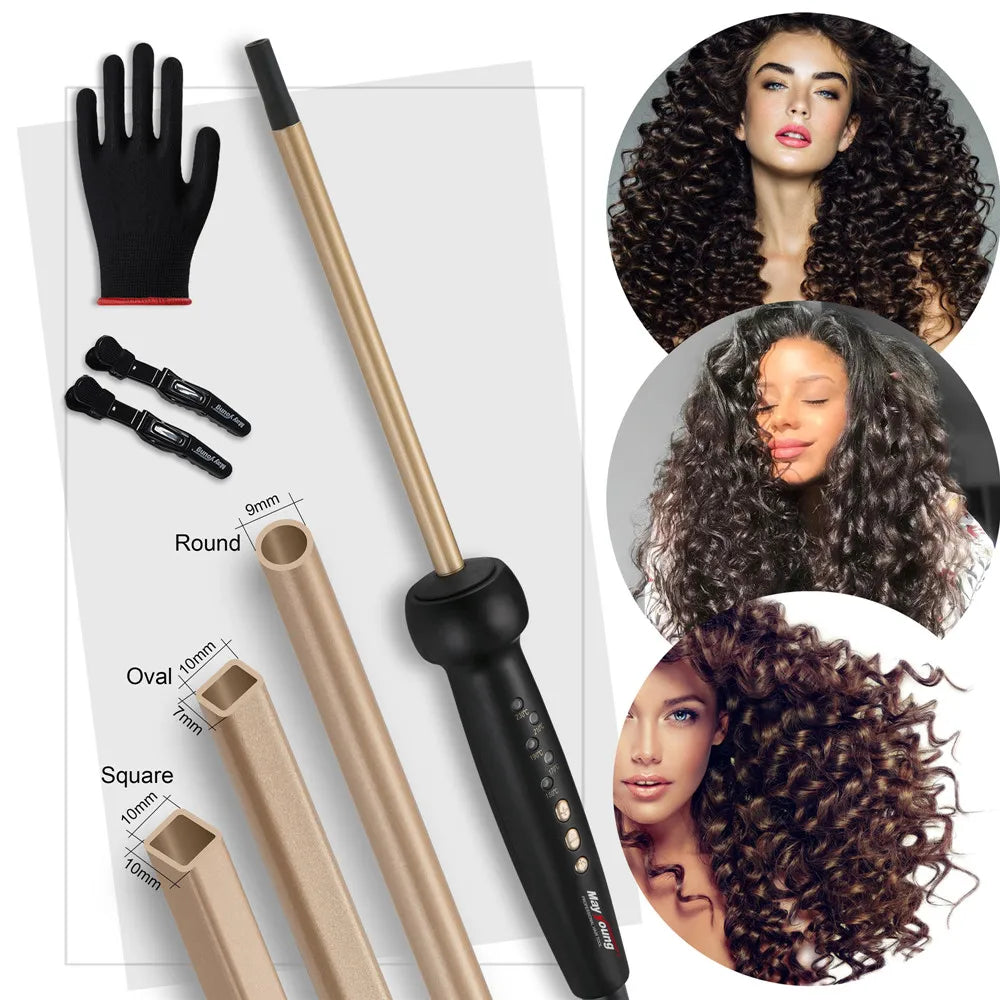 9mm Super Slim MCH Tight Curls Chopstick Wand Ringlet Afro Hair Curler Curling Iron