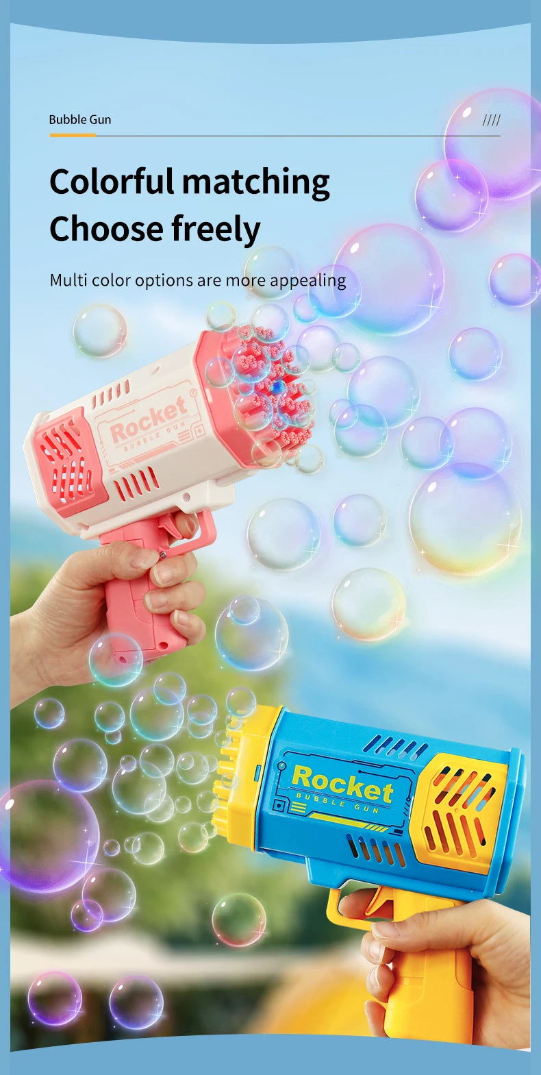 Space Bubble Gun Electric Bubbles Machine Guns Fully Automatic 40 Holes Space Soap Bubble Summer Outdoor For Boys and Girls Toys