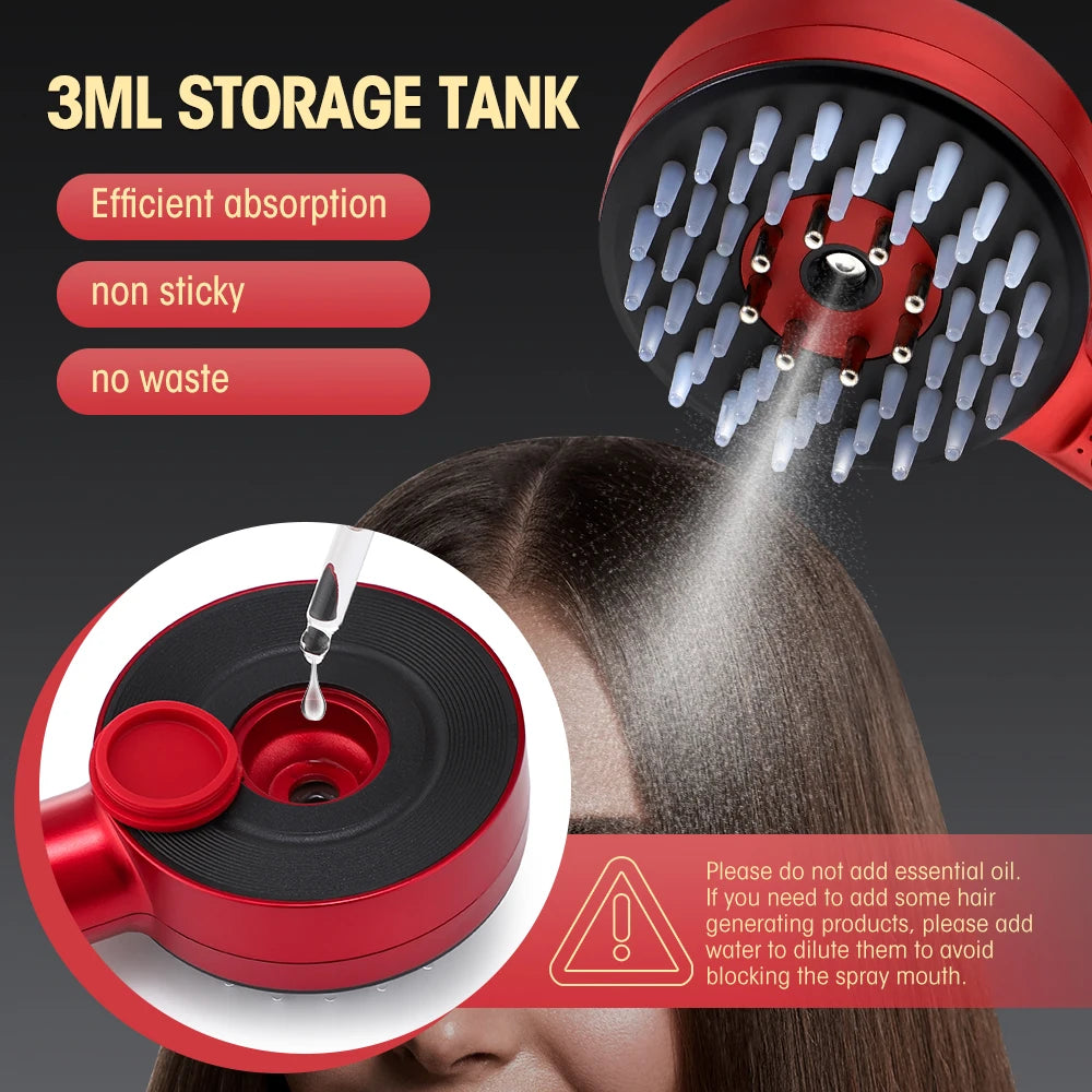 Red Light Vibration Head Massage Comb Electric Massage Comb Oil Applicator Nourishing Scalp Brush Hair Growth Anti Hair Loss