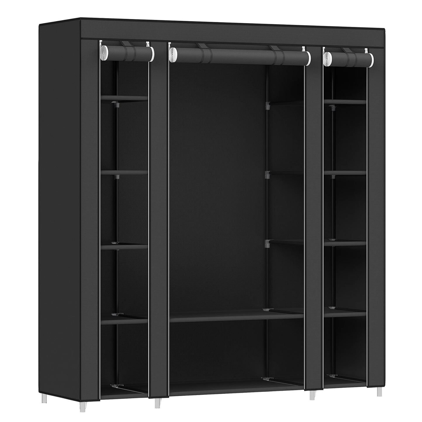 SONGMICS Fabric Wardrobe, Portable Wardrobe for Bedroom, Clothes Rail with Non-Woven Fabric Cover, Clothes Storage Organize