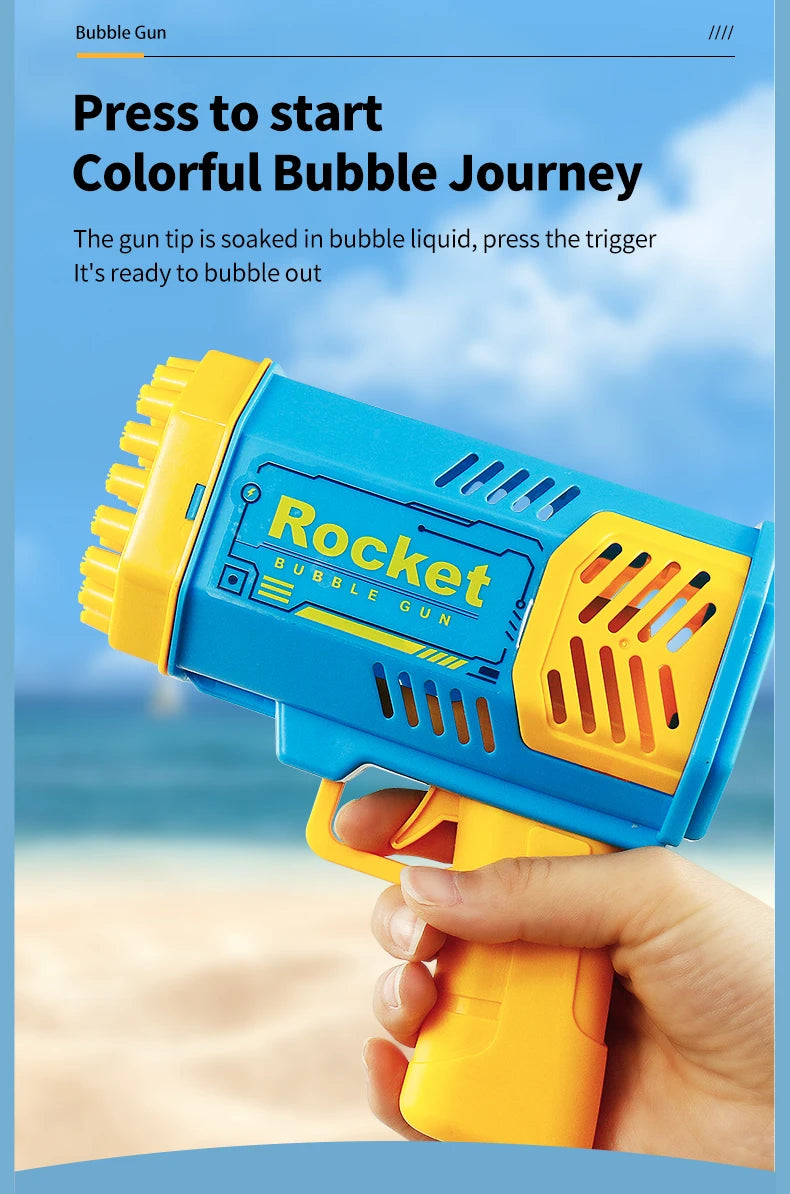 Space Bubble Gun Electric Bubbles Machine Guns Fully Automatic 40 Holes Space Soap Bubble Summer Outdoor For Boys and Girls Toys
