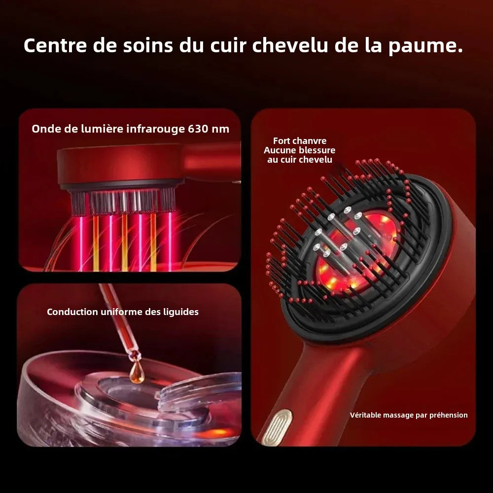 Red Light Vibration Head Massage Comb Electric Massage Comb Oil Applicator Nourishing Scalp Brush Hair Growth Anti Hair Loss