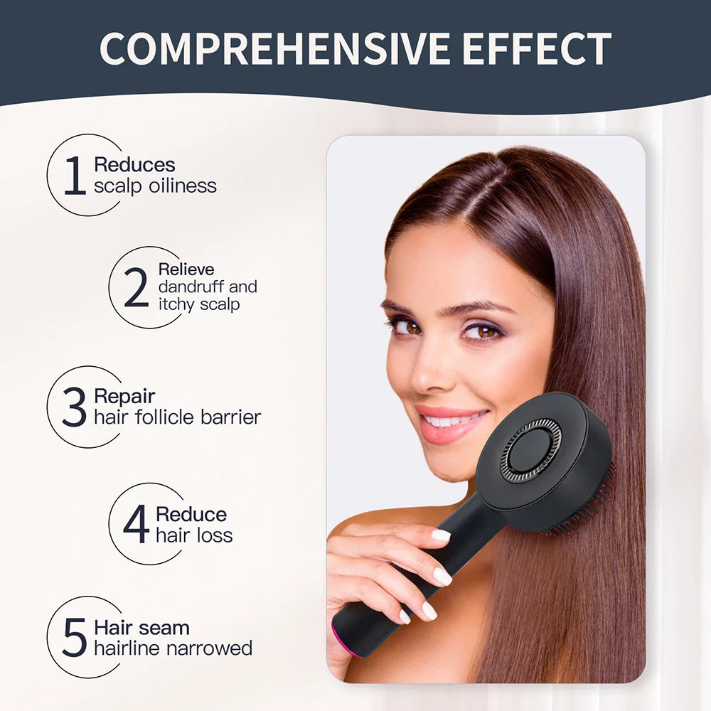 Electric Vibration Massage Comb Red Light Therapy Hair Growth Massage Scalp Brush Anti Hair Loss Liquid Oil Applicator Hair Care