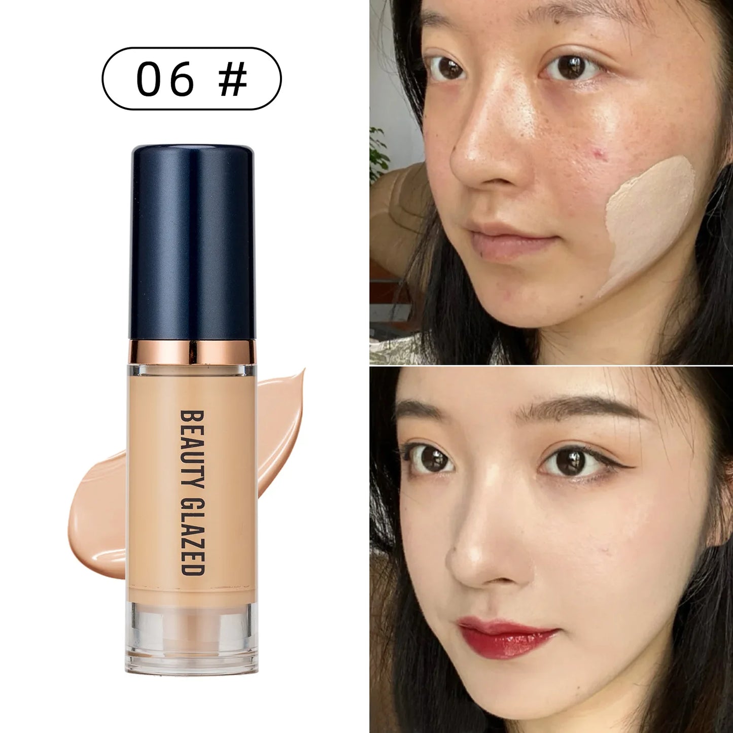 6ml Waterproof Matte Face Liquid Foundation Full Coverage Concealer Lasting Whitening Face Makeup Base Cream Cosmetics for Women