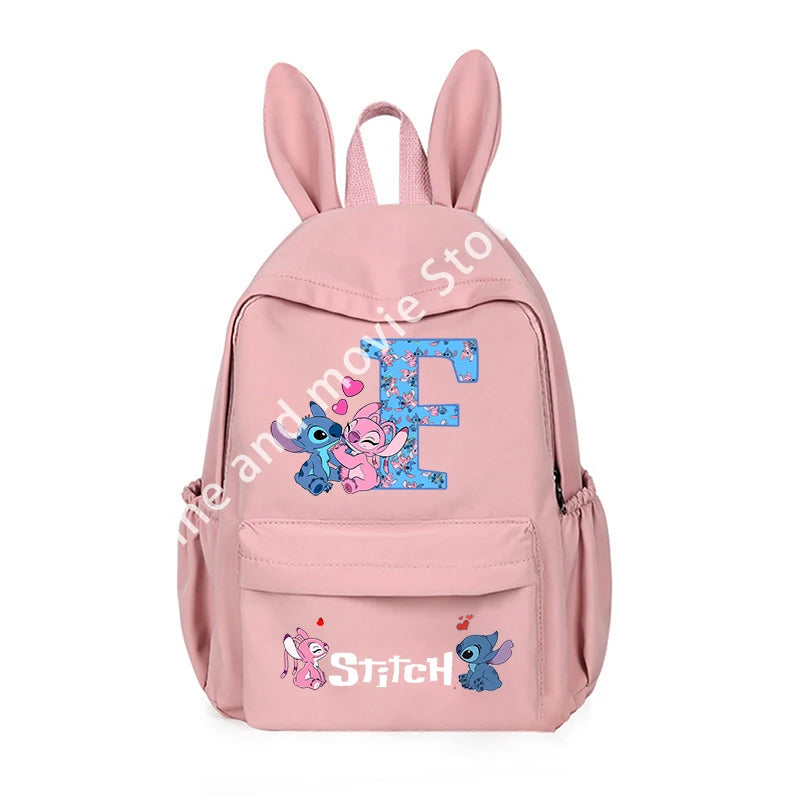 Stitch Disney Girls Boys Children School Bag Cartoon Anime Letter Kids Knapsack Teenager Backpack Student BookBag Rucksack Gifts