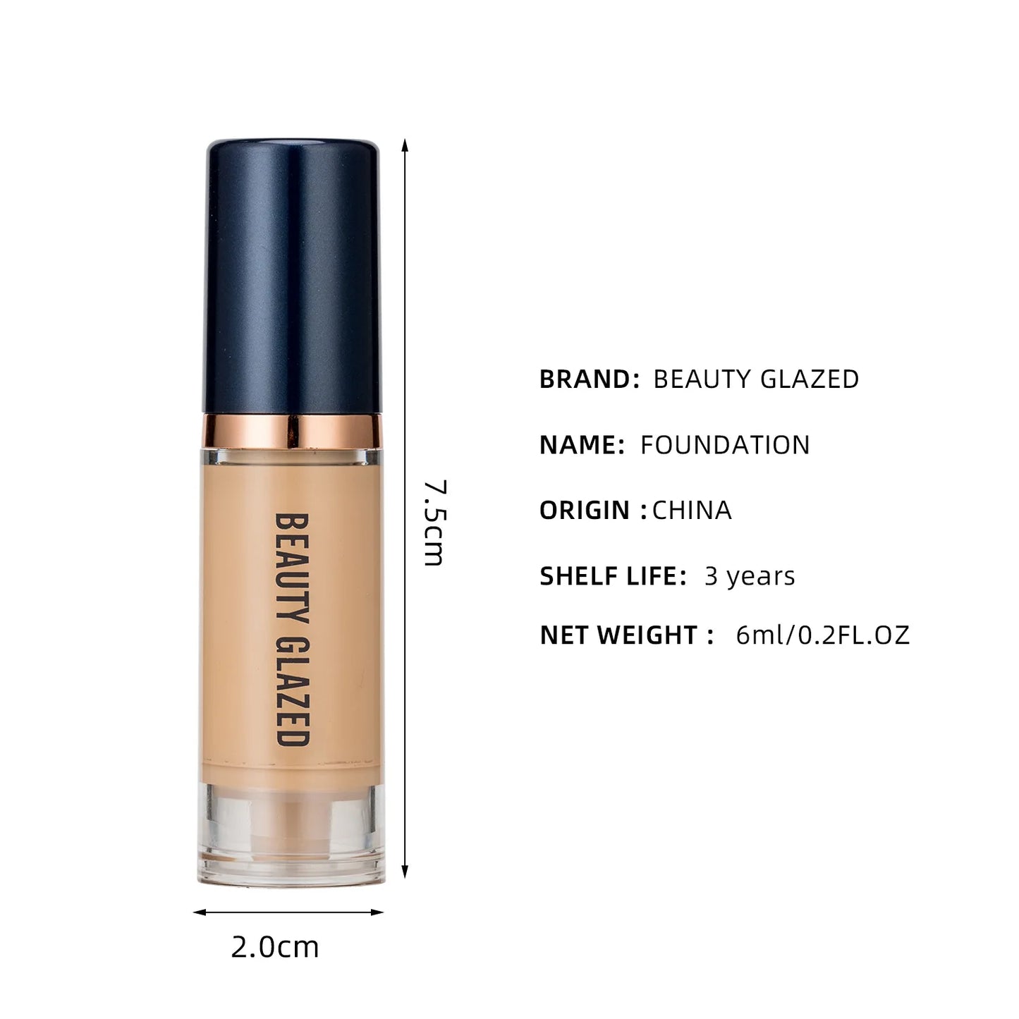 6ml Waterproof Matte Face Liquid Foundation Full Coverage Concealer Lasting Whitening Face Makeup Base Cream Cosmetics for Women