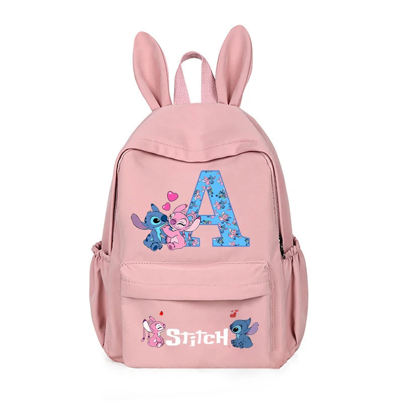 Stitch Disney Girls Boys Children School Bag Cartoon Anime Letter Kids Knapsack Teenager Backpack Student BookBag Rucksack Gifts