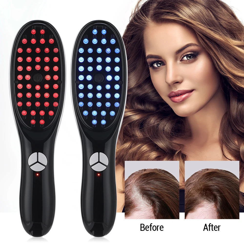 Electric Massage Comb Vibration Hair Massage Scalp Brush Red Light Hair Growth Massager Liquid Oil Applicator Anti Hair Loss