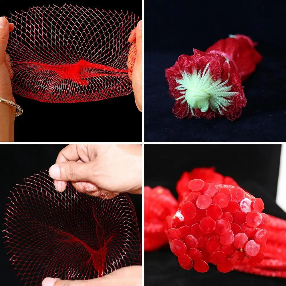 100PCS Melons Hammock Netting Bags Red Reusable Watermelon Support Nets With Rope Closures For Cantaloupes,Fruit Protection