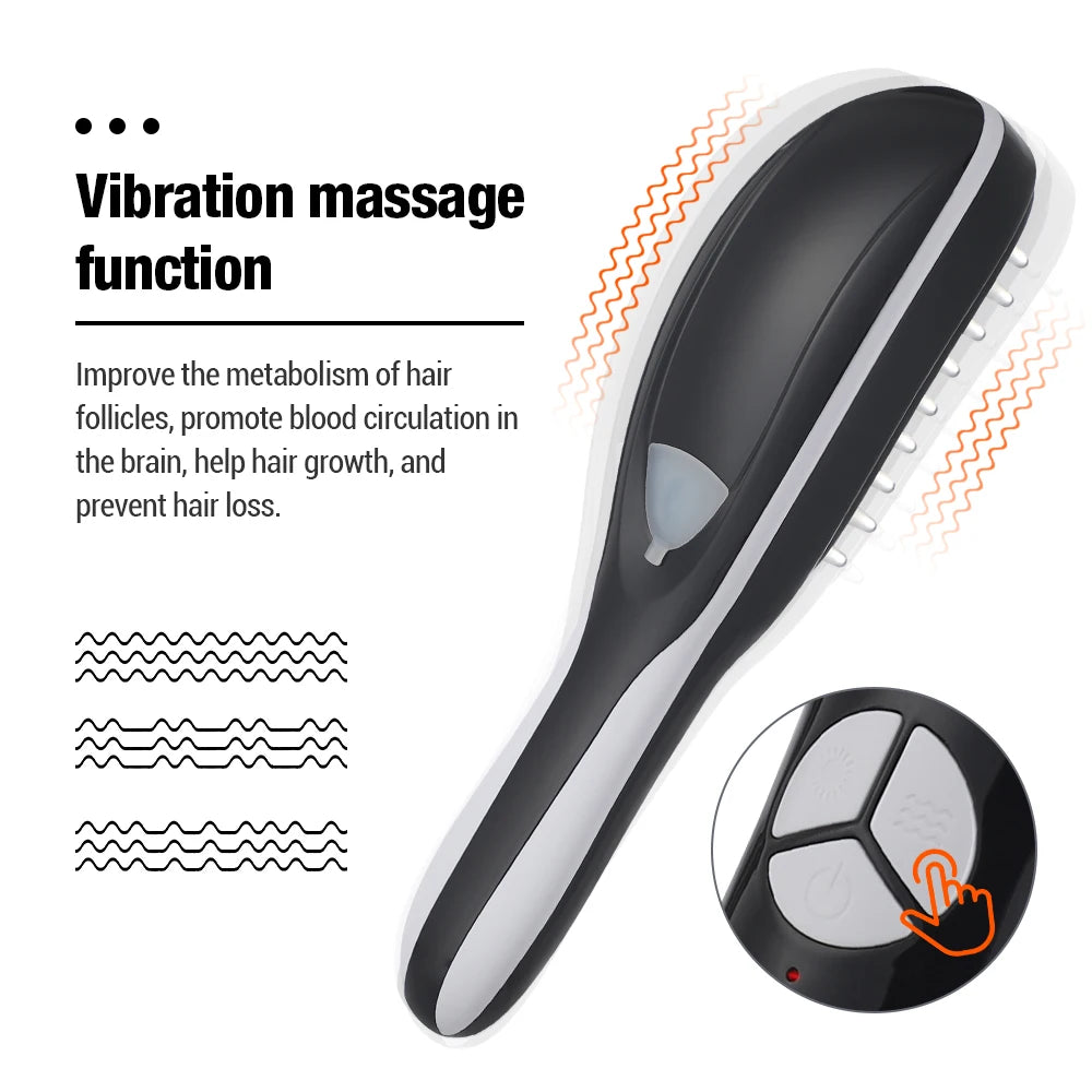 Electric Massage Comb Vibration Hair Massage Scalp Brush Red Light Hair Growth Massager Liquid Oil Applicator Anti Hair Loss