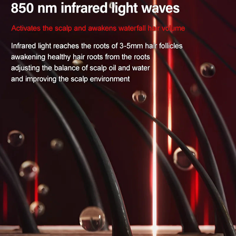 Electric Massage Comb Vibration Red Light Therapy Hair Growth Massage Scalp Brush Anti Hair Loss Liquid Oil Applicator Hair Care