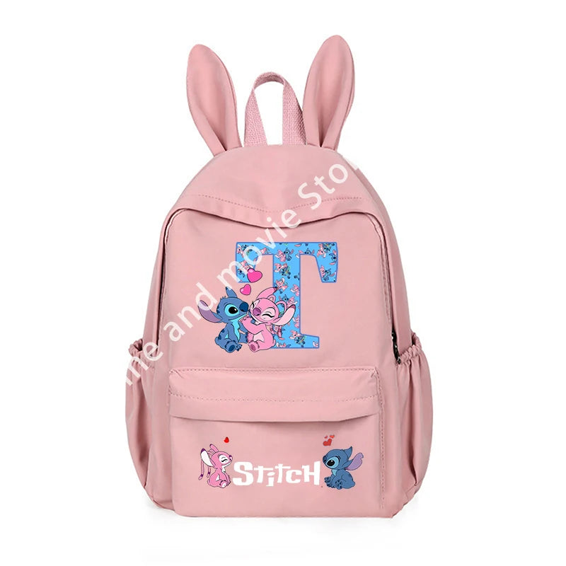 Stitch Disney Girls Boys Children School Bag Cartoon Anime Letter Kids Knapsack Teenager Backpack Student BookBag Rucksack Gifts