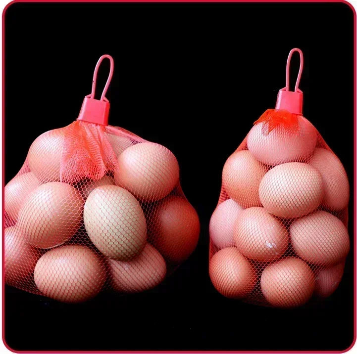100pcs Multi-size Plastic Nylon Mesh Net Bag for Vegetable Fruit Egg Toy Food Storage Packaging Encrypted Net Pocket with Buckle