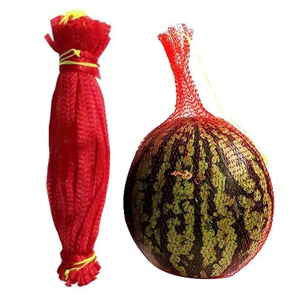 100PCS Melons Hammock Netting Bags Red Reusable Watermelon Support Nets With Rope Closures For Cantaloupes,Fruit Protection