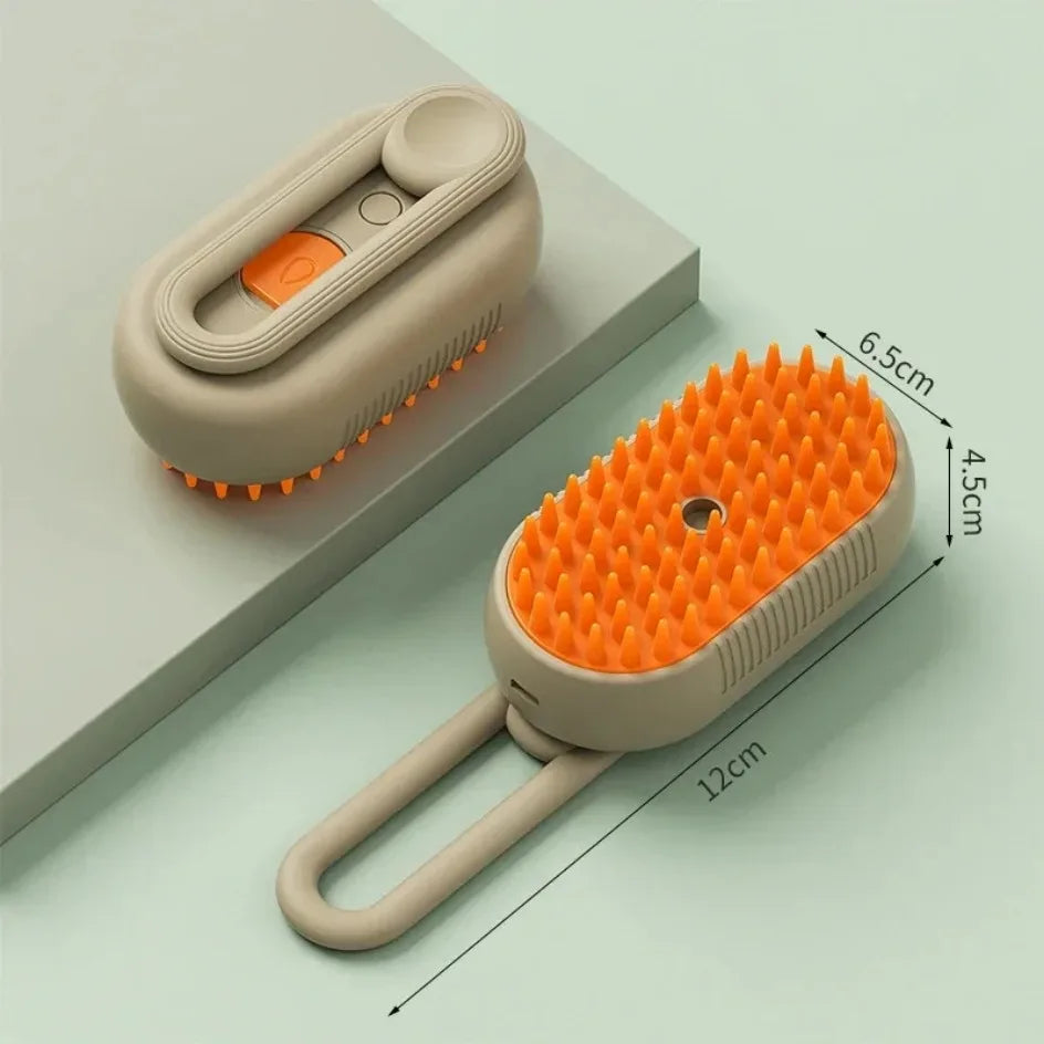 USB Rechargeable 3-in-1 Pet Grooming Brush with Steam Spray & Massage, Anti-Flying Hair Electric Bath Brush for Dog Cat Shedding