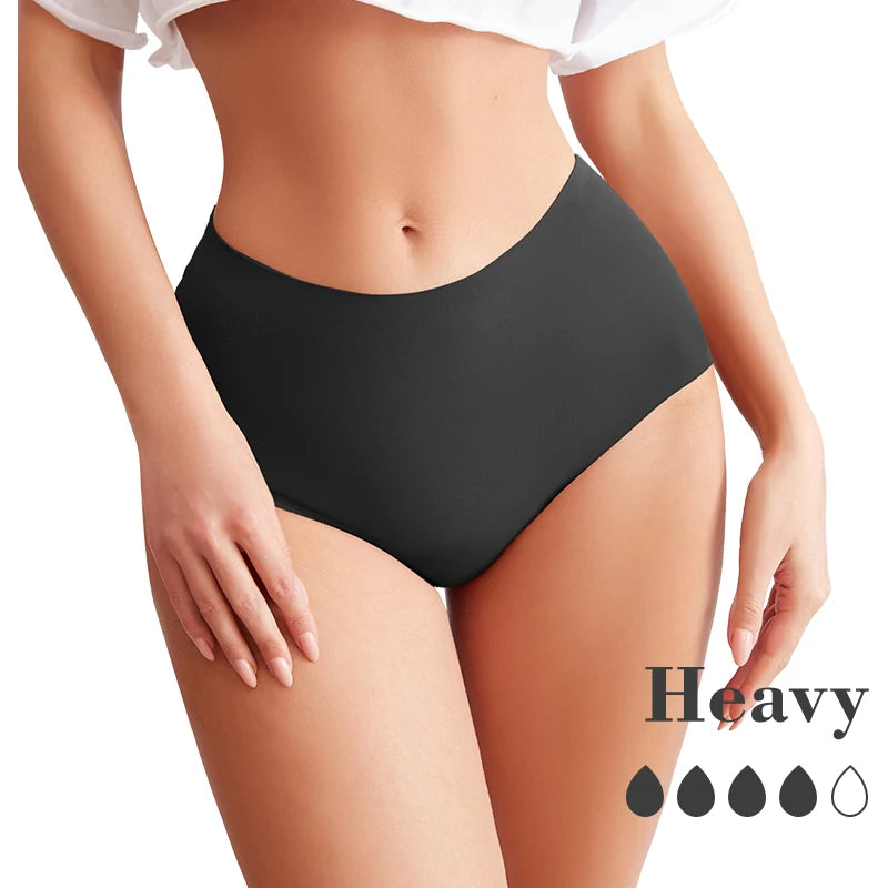 Hot Sale Mid-Rise Seamless Menstrual Period Panties 4 Layers Absorbent Leak Proof Culotte Lengthened Menstrual Panties
