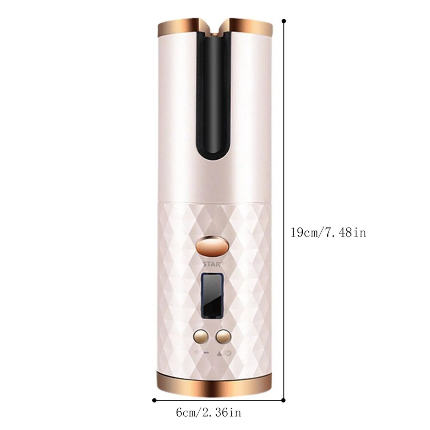 Cordless Auto Hair Curler, Curling Iron With LCD Display And Adjustable Temperature, Portable USB Rechargeable Hair Curler