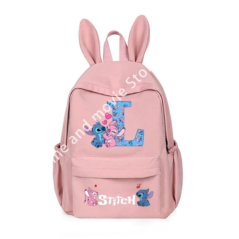 Stitch Disney Girls Boys Children School Bag Cartoon Anime Letter Kids Knapsack Teenager Backpack Student BookBag Rucksack Gifts