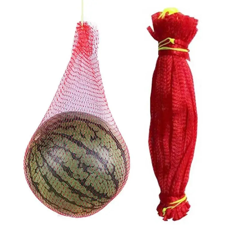 100PCS Melons Hammock Netting Bags Red Reusable Watermelon Support Nets With Rope Closures For Cantaloupes,Fruit Protection