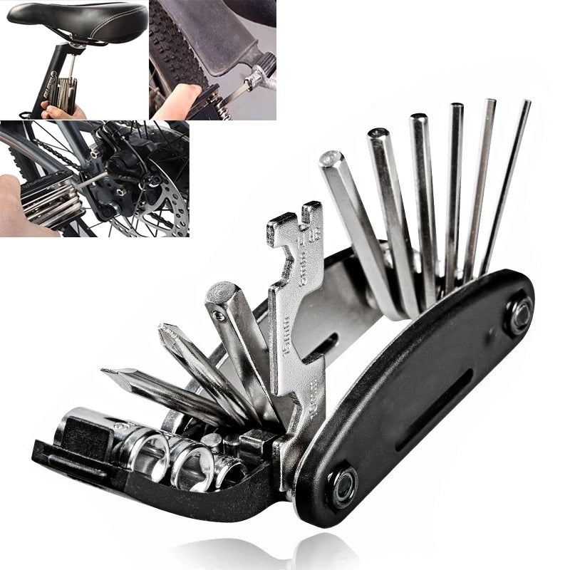 16-in-1 High-Carbon Steel Mountain Bike Repair Tool Kit - Essential Tools for Quick and Easy Bike Maintenance