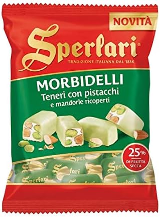 Sperlari Morbidelli Teneri con Pistacchi e Mandorle 25% fruits secs aux pistaches et aux amandes 117 g