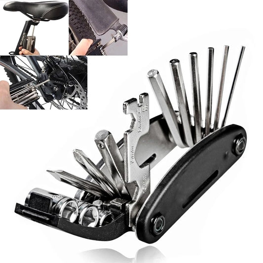 16-in-1 High-Carbon Steel Mountain Bike Repair Tool Kit - Essential Tools for Quick and Easy Bike Maintenance