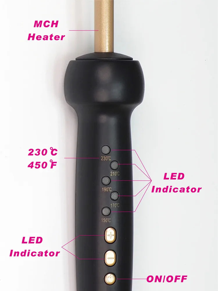 9mm Super Slim MCH Tight Curls  Chopstick Wand Ringlet Afro Hair Curler Curling Iron