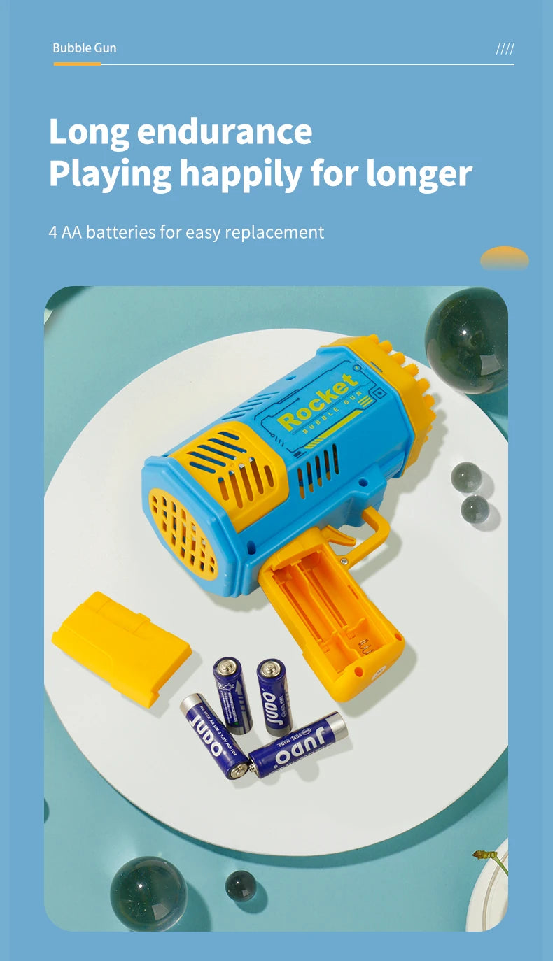Space Bubble Gun Electric Bubbles Machine Guns Fully Automatic 40 Holes Space Soap Bubble Summer Outdoor For Boys and Girls Toys