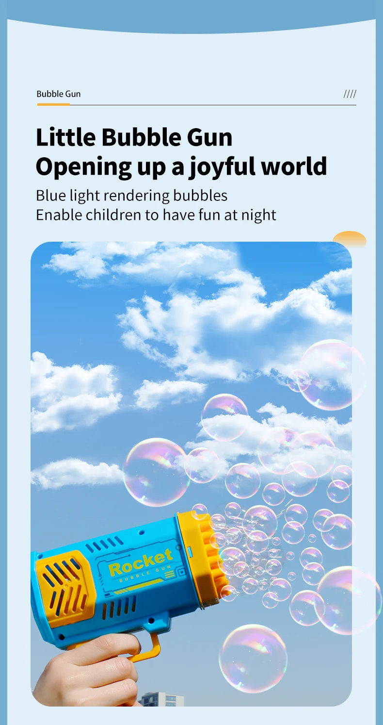 Space Bubble Gun Electric Bubbles Machine Guns Fully Automatic 40 Holes Space Soap Bubble Summer Outdoor For Boys and Girls Toys