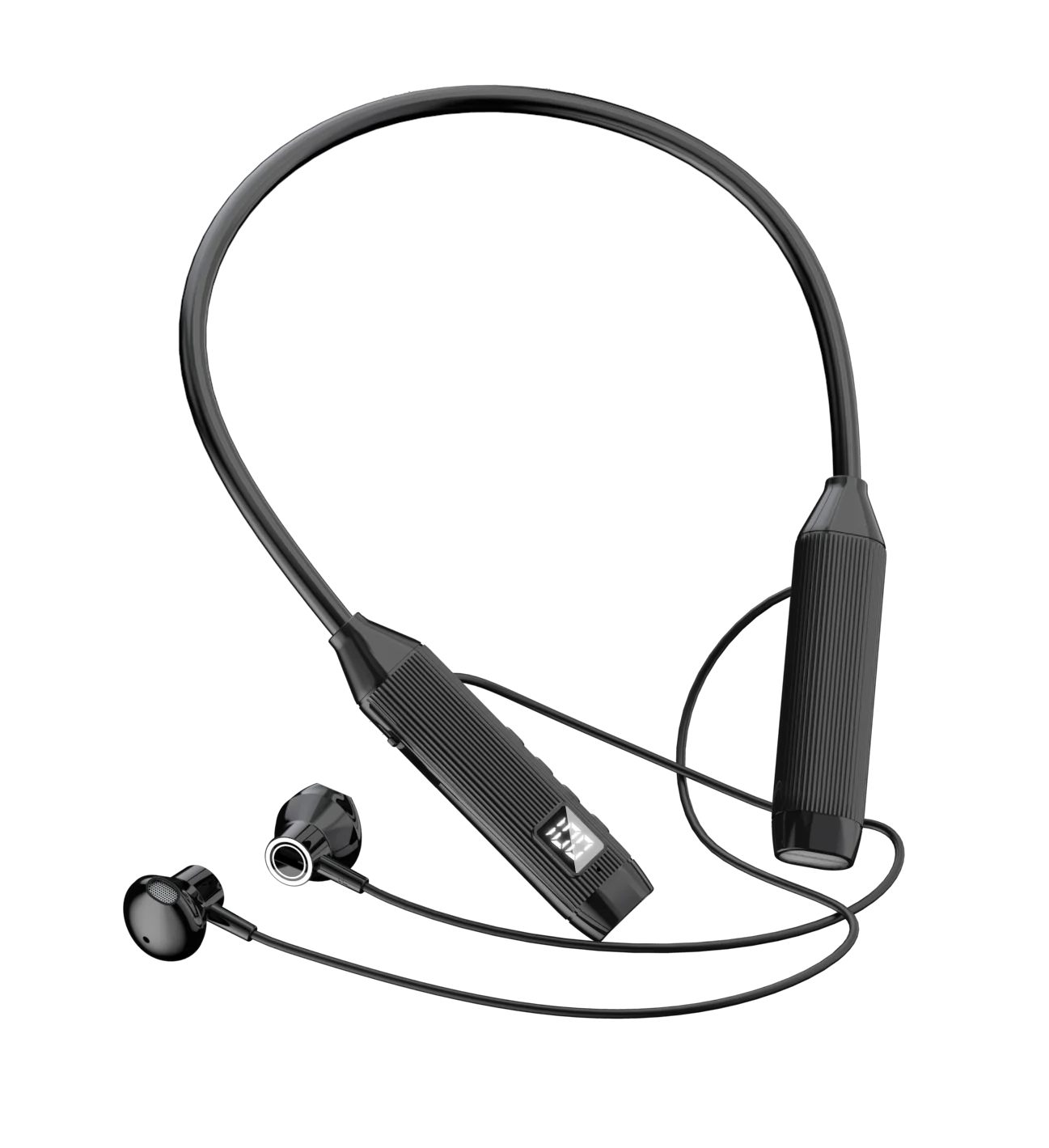 NEWMSNR Super Power Stereo Sound Wireless Headphones Bluetooth Earphones Neckband Magnetic Earbud LED Sports Headset with HD Mic
