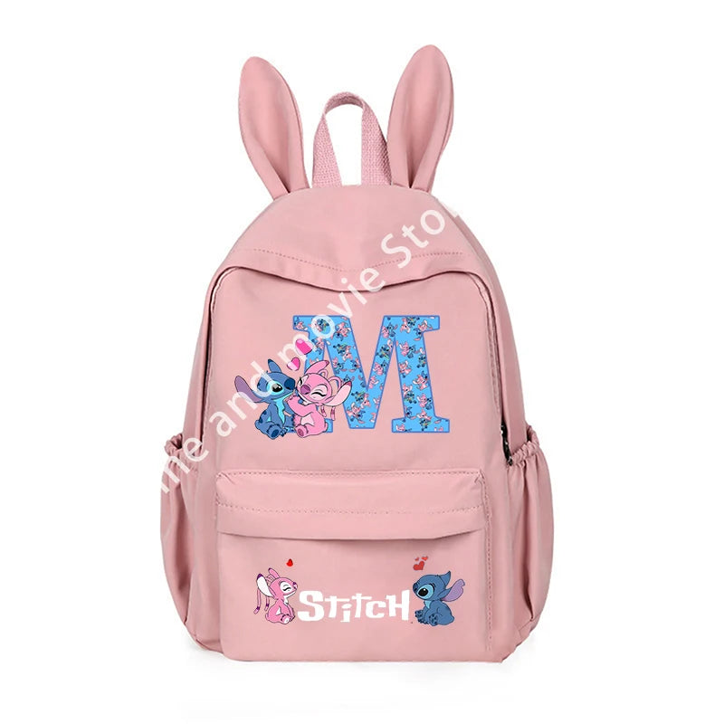 Stitch Disney Girls Boys Children School Bag Cartoon Anime Letter Kids Knapsack Teenager Backpack Student BookBag Rucksack Gifts