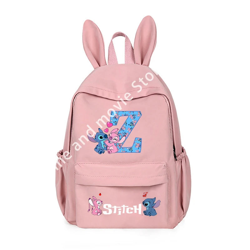 Stitch Disney Girls Boys Children School Bag Cartoon Anime Letter Kids Knapsack Teenager Backpack Student BookBag Rucksack Gifts