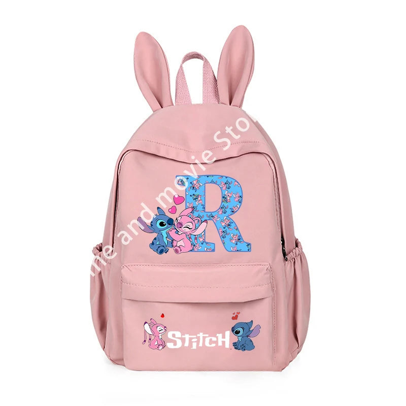 Stitch Disney Girls Boys Children School Bag Cartoon Anime Letter Kids Knapsack Teenager Backpack Student BookBag Rucksack Gifts
