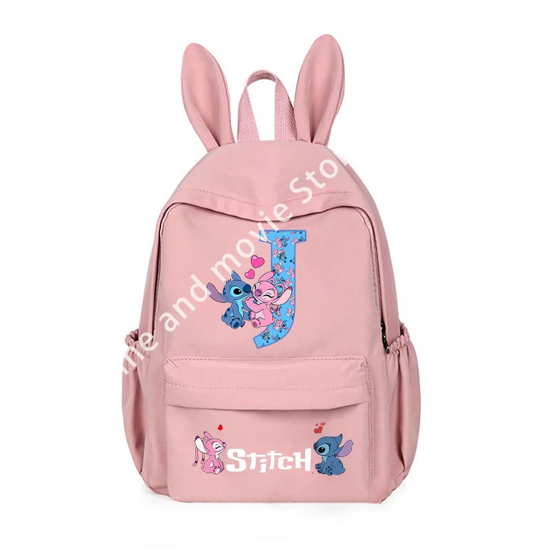 Stitch Disney Girls Boys Children School Bag Cartoon Anime Letter Kids Knapsack Teenager Backpack Student BookBag Rucksack Gifts