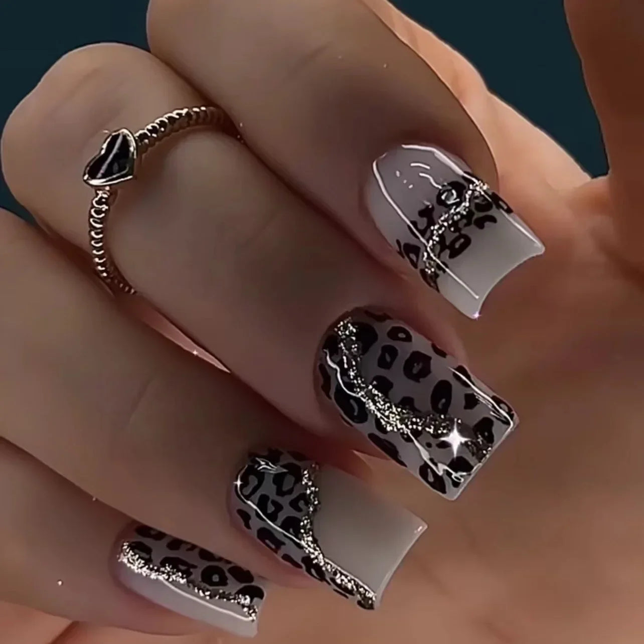 24pcs Press on Nails Short Almond Bowknot Black Press on Nails White Pearl Sweet French Tip Press on Nails Cute Nail Artificial