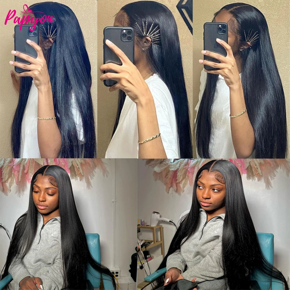 Straight 6x4 Glueless Wig 4x4 Human Hair Ready To Wear Preplucked Transparent Lace Closure Frontal Wigs For Women
