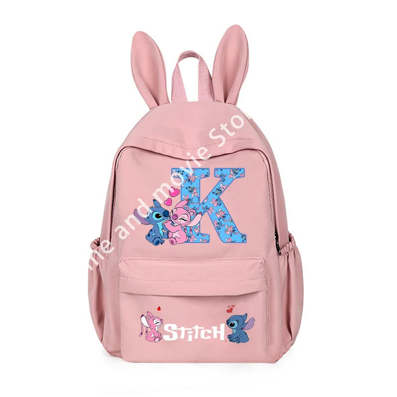 Stitch Disney Girls Boys Children School Bag Cartoon Anime Letter Kids Knapsack Teenager Backpack Student BookBag Rucksack Gifts