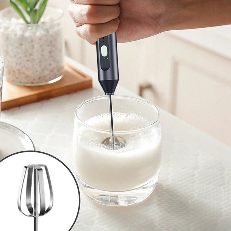 Electric Hand Mixer,Stainless Steel Stirring Whisk,Immersion Blender Cordless Hand Mixer Whisk,3Speed Adjustable Frother Durable