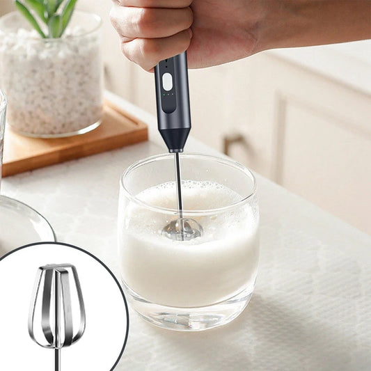Electric Hand Mixer,Stainless Steel Stirring Whisk,Immersion Blender Cordless Hand Mixer Whisk,3Speed Adjustable Frother Durable