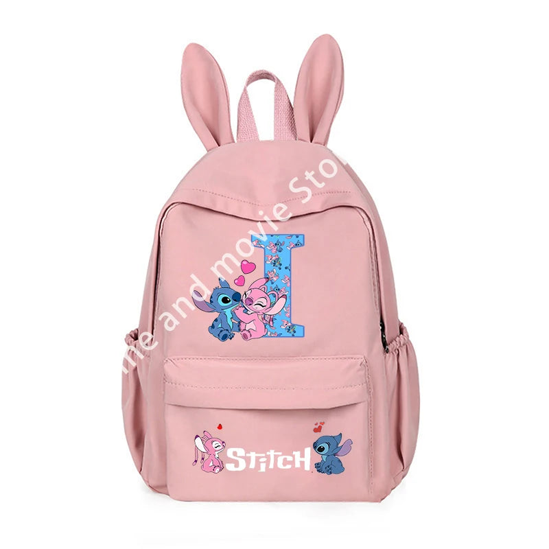 Stitch Disney Girls Boys Children School Bag Cartoon Anime Letter Kids Knapsack Teenager Backpack Student BookBag Rucksack Gifts