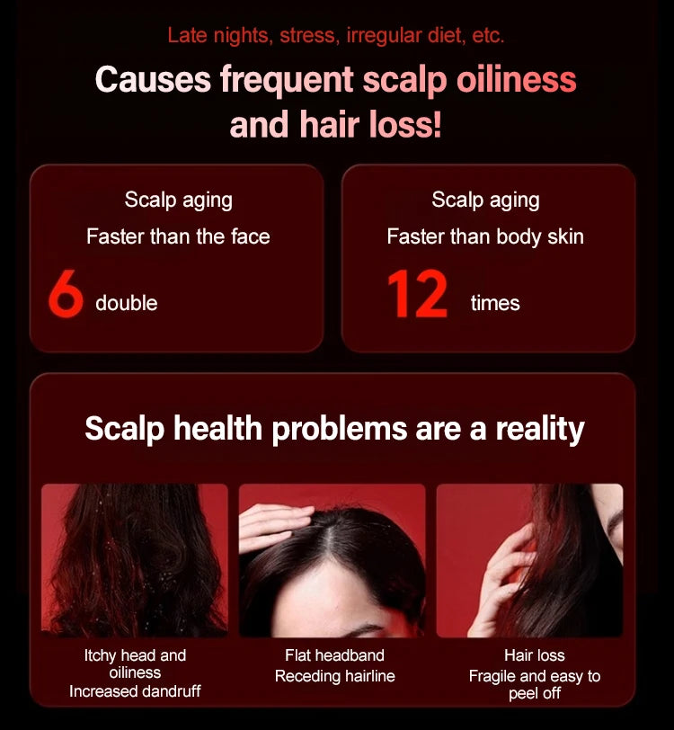 Electric Massage Comb Vibration Red Light Therapy Hair Growth Massage Scalp Brush Anti Hair Loss Liquid Oil Applicator Hair Care
