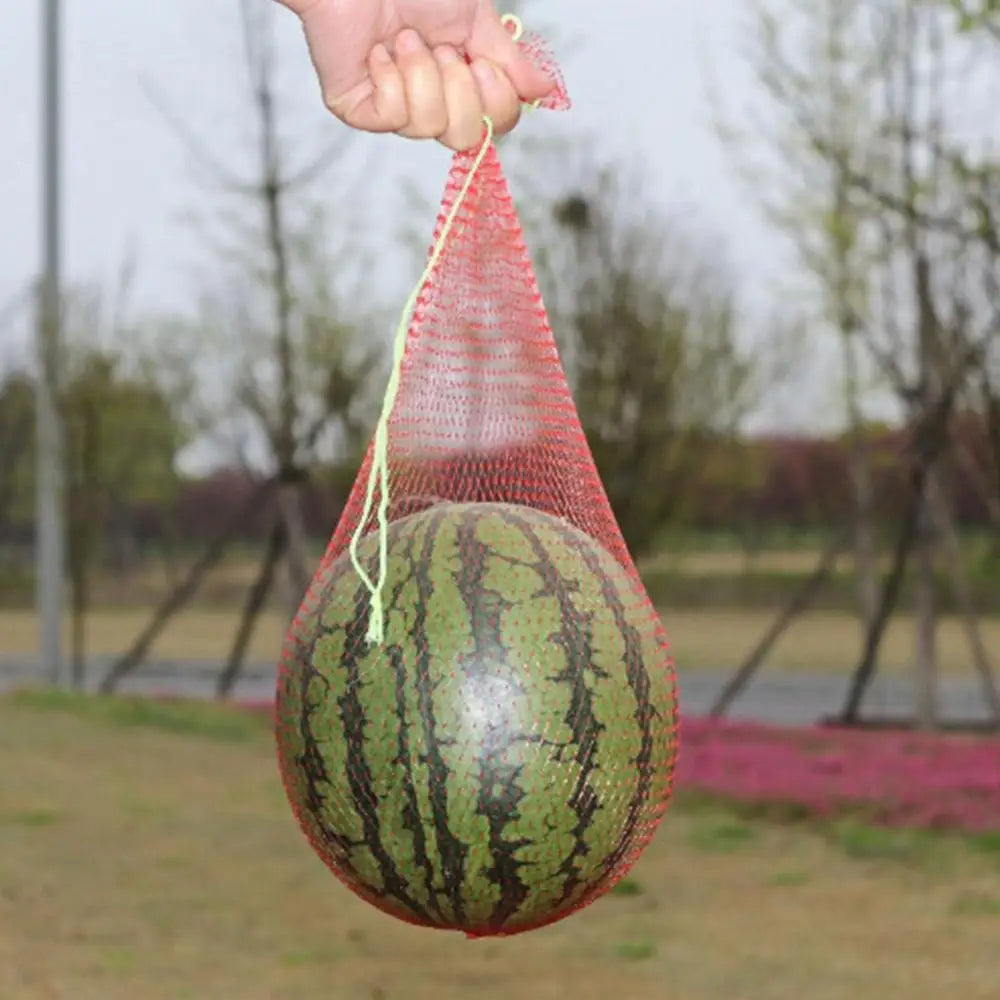 100PCS Melons Hammock Netting Bags Red Reusable Watermelon Support Nets With Rope Closures For Cantaloupes,Fruit Protection