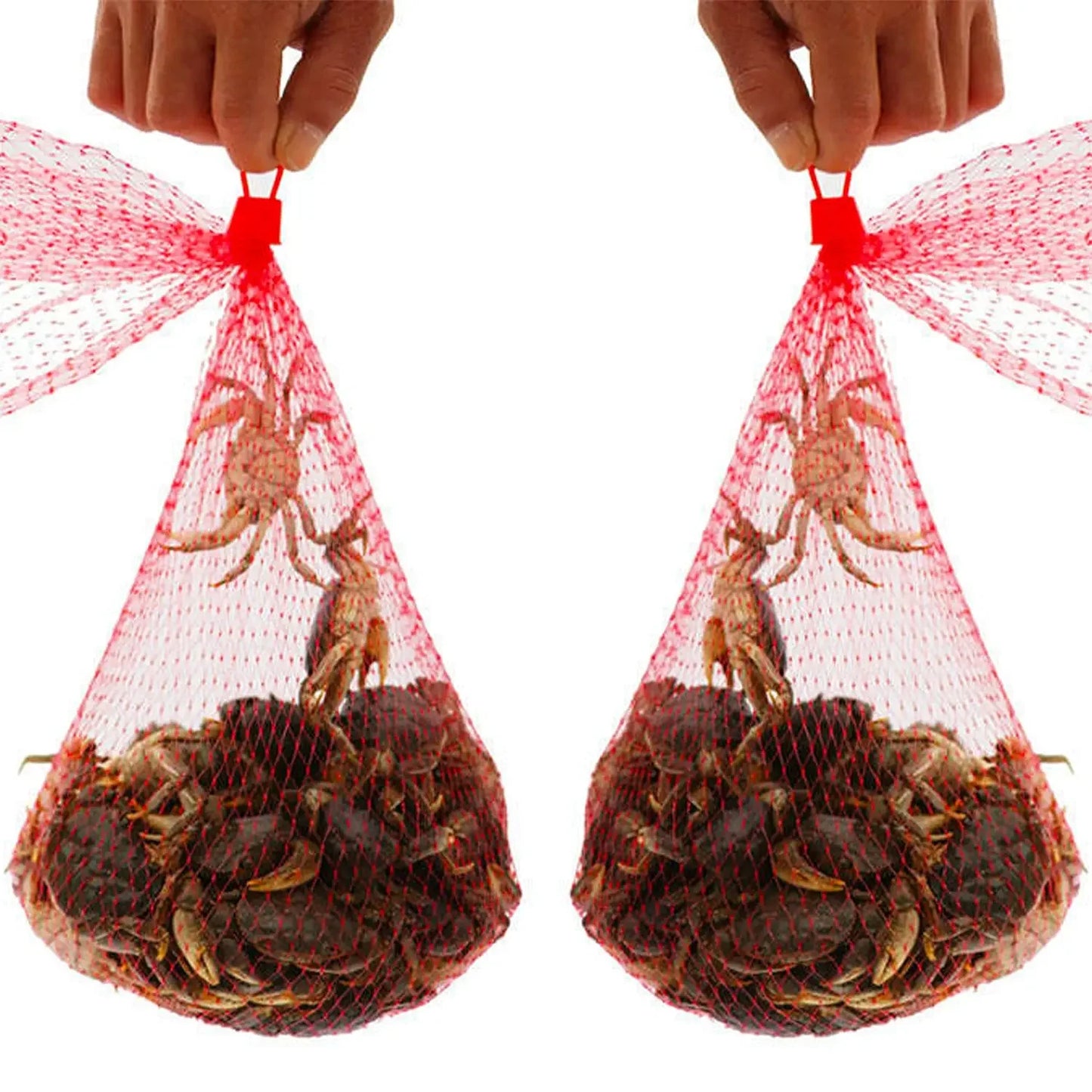 100PCS Reusable Mesh Fruit Vegetable Bags 30-50CM Nylon Storage Bags Plastic Garden Netting Seafood Boil Grocery Mesh Bags