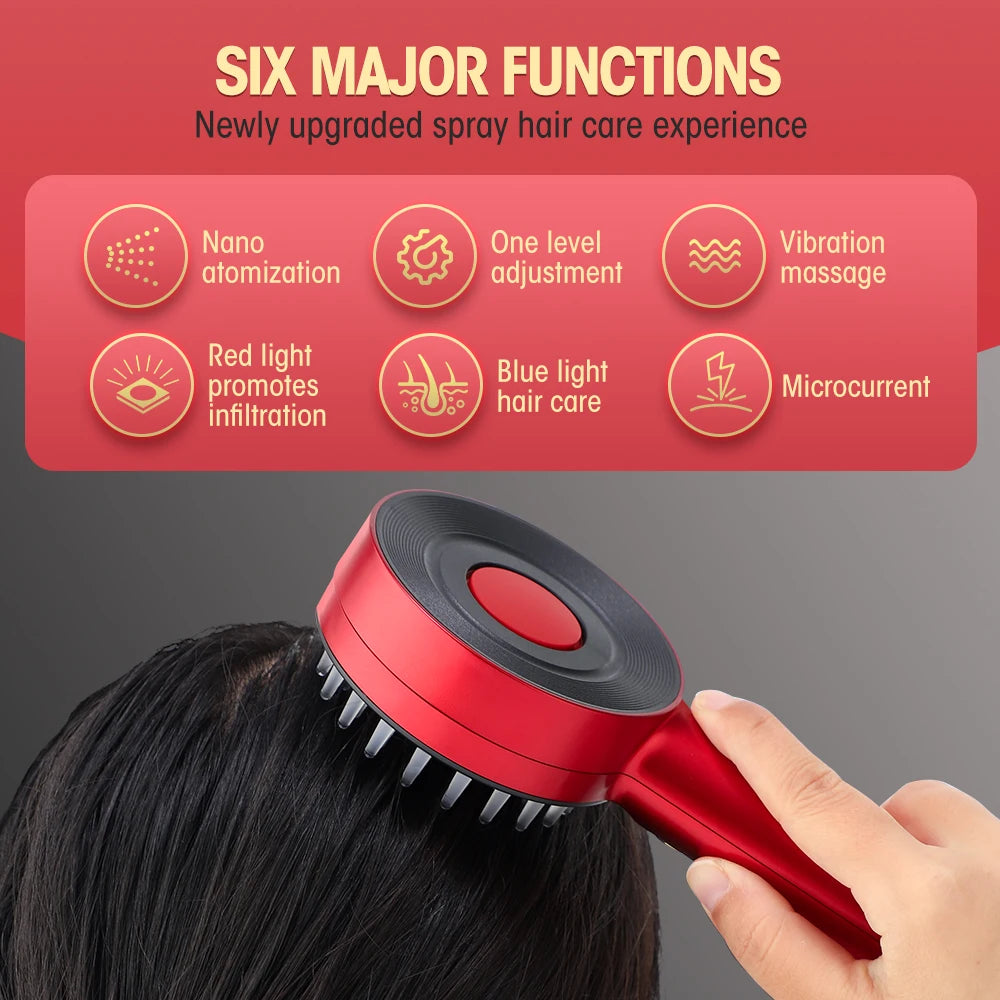 Red Light Vibration Head Massage Comb Electric Massage Comb Oil Applicator Nourishing Scalp Brush Hair Growth Anti Hair Loss