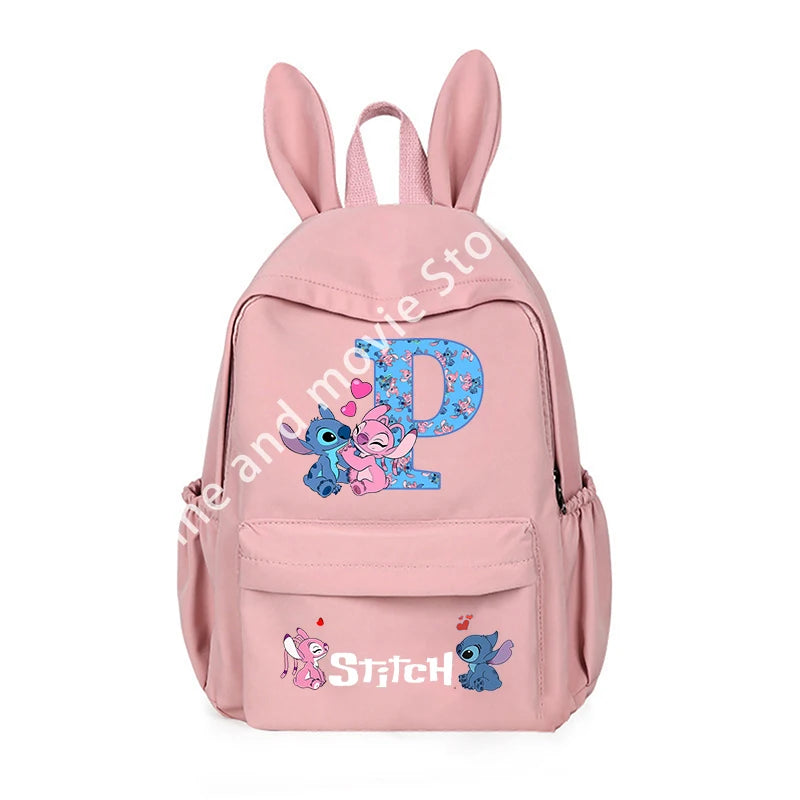Stitch Disney Girls Boys Children School Bag Cartoon Anime Letter Kids Knapsack Teenager Backpack Student BookBag Rucksack Gifts