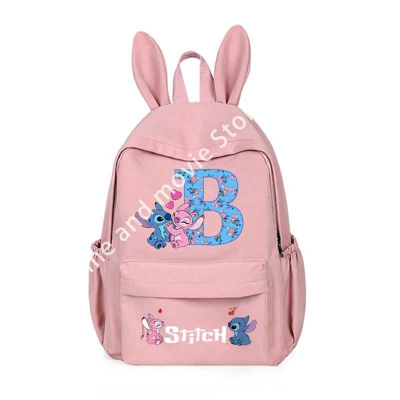 Stitch Disney Girls Boys Children School Bag Cartoon Anime Letter Kids Knapsack Teenager Backpack Student BookBag Rucksack Gifts