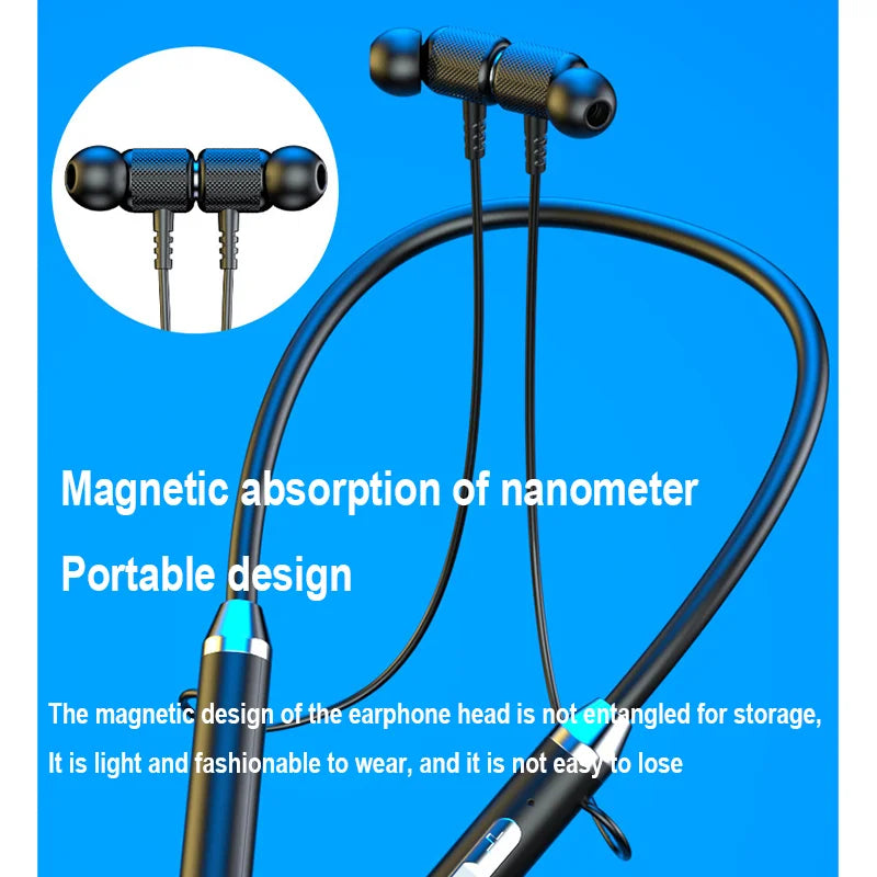 Bluetooth Neckband Earphones Wireless Headphones HIFI Stereo Sport Neck-hanging TWS Bluetooth Headset with Mic Magnetic Earbuds