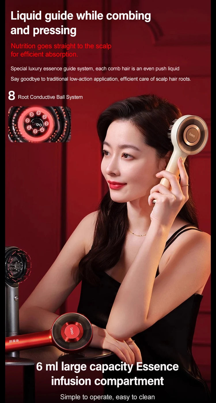 Electric Massage Comb Vibration Red Light Therapy Hair Growth Massage Scalp Brush Anti Hair Loss Liquid Oil Applicator Hair Care
