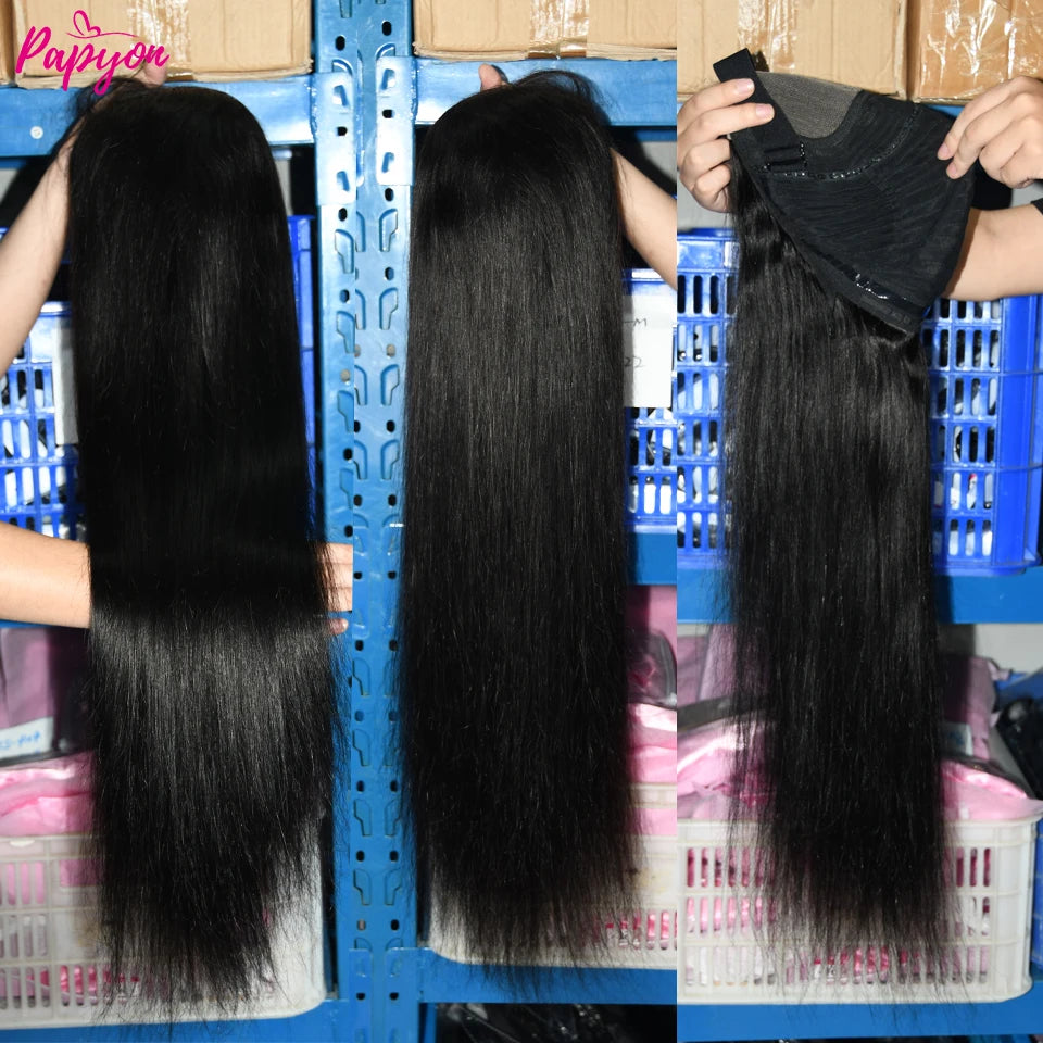 Straight 6x4 Glueless Wig 4x4 Human Hair Ready To Wear Preplucked Transparent Lace Closure Frontal Wigs For Women
