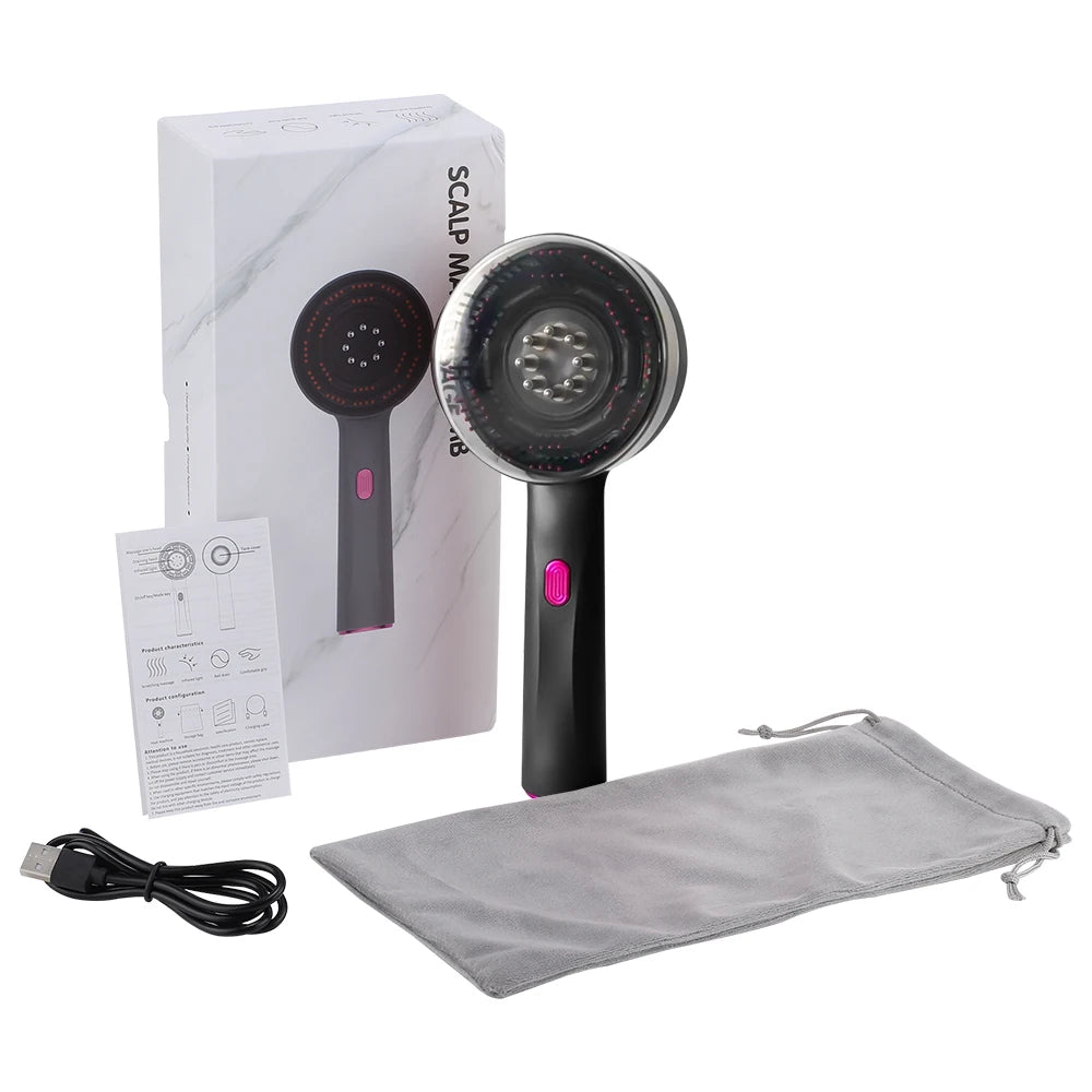 Red Light Vibration Head Massage Comb Electric Massage Comb Oil Applicator Nourishing Scalp Brush Hair Growth Anti Hair Loss